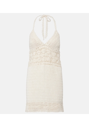 Anna Kosturova Filigree crochet cotton minidress