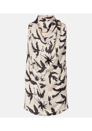 Altuzarra Sleary draped printed silk top