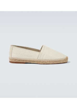 Brunello Cucinelli Suede-trimmed woven espadrilles