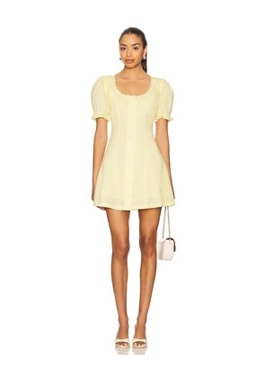 Elodie the Label Valeria Mini Dress in Lemon. Size M. Also in L, S, XS.