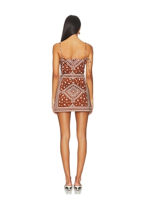 Amanda Uprichard Avani Skort Romper in Brown. Size M. Also in XS, S, L.