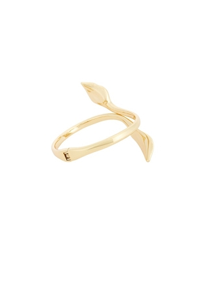 Ettika Twist & Turn Cuff Bracelet in Metallic Gold.