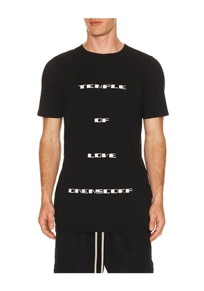 DRKSHDW by Rick Owens Temple of Love Owenscorp Graphic Level T in Black. Size L. Also in S, M, XL/1X.