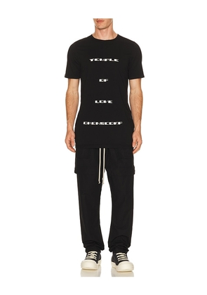 DRKSHDW by Rick Owens Temple of Love Owenscorp Graphic Level T in Black. Size L. Also in M, S, XL/1X.