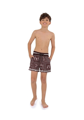 Agua Bendita Kids Nick Basket Swim Short in Chocolate. Size 2. Also in 6, 4.