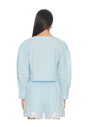 Cleobella Manon Blouse in Baby Blue. Size L. Also in S, XS, M, XL.