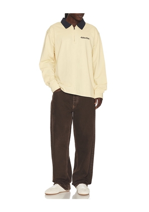 Critical Slide Sun Cured 1/4 Zip Rugby in Cream. Size L. Also in S, M, XL/1X.