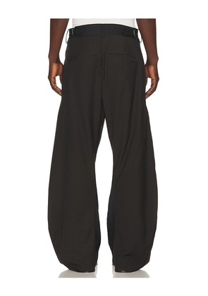 Andersson Bell Twisted Seam Stripewide Leg Trousers in Black. Size 48. Also in 50, 52.