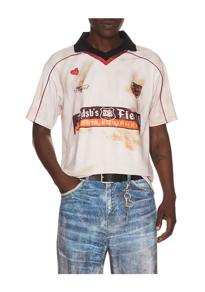 Andersson Bell Dust Printed Football Jersey T-Shirt in Grey. Size L. Also in M, XL/1X.