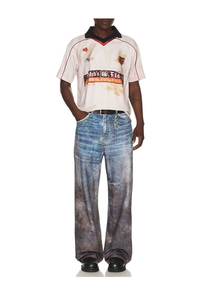 Andersson Bell Dust Printed Football Jersey T-Shirt in Grey. Size L. Also in XL/1X.
