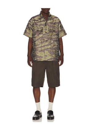 Beams Plus 2 Pleats Relax Shorts Nyco Twill in Charcoal. Size L. Also in M.