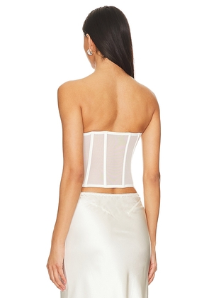 fleur du mal Floral Bow Embroidery Corset Top in Ivory. Size S. Also in XS.