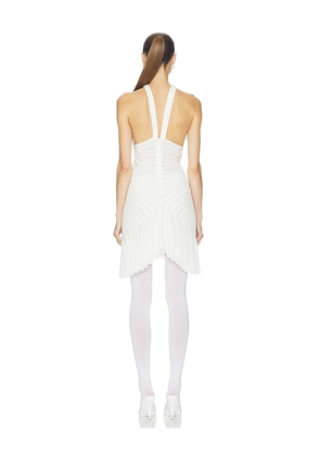 HAELO Pleated Drape Dress in White. Size L. Also in S, XXS, XS, M, XL.