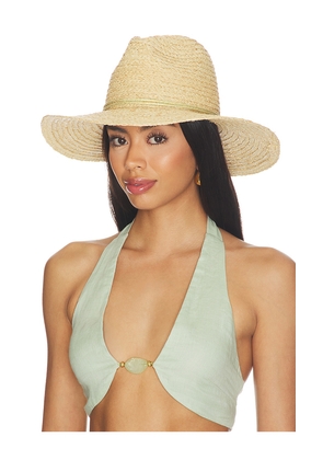Hat Attack Raffia Braid Continental Fedora Hat in Neutral.