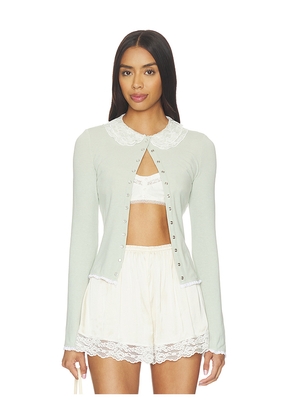 Fait Par Foutch Edith Cardigan in Sage. Size L. Also in M, S, XS.