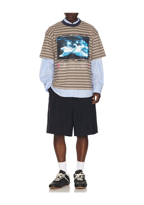 Jungles Togetherness Stripe Tee in Brown. Size L. Also in M.