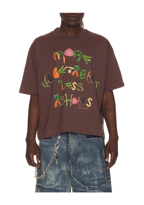 Jungles More Vegetables Tee in Brown. Size L. Also in M, S, XL/1X.