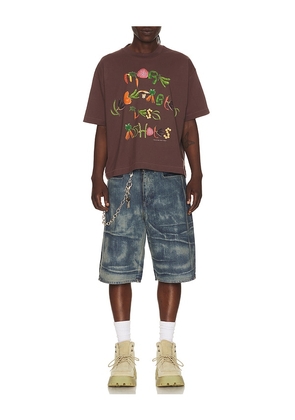 Jungles More Vegetables Tee in Brown. Size L. Also in M, S, XL/1X.