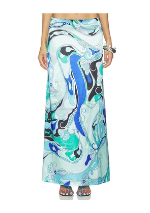MORE TO COME Tavianah Maxi Skirt in Blue. Size L. Also in XS, XXS, S, M.