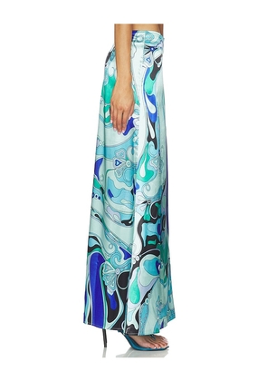MORE TO COME Tavianah Maxi Skirt in Blue. Size L. Also in S, XS.