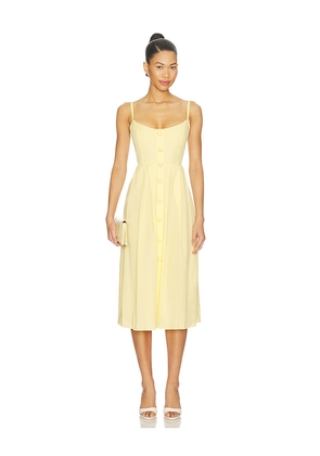 L'AGENCE Reanne Midi Dress in Lemon. Size 0. Also in 00, 2, 4, 6, 8.