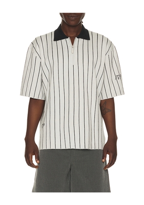 MADFRENZY Knit Polo in Grey. Size L. Also in S, M, XL/1X.