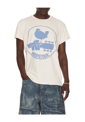 Madeworn Woodstock Unisex Tee in White. Size L. Also in S, M, XL/1X, XXL/2X.