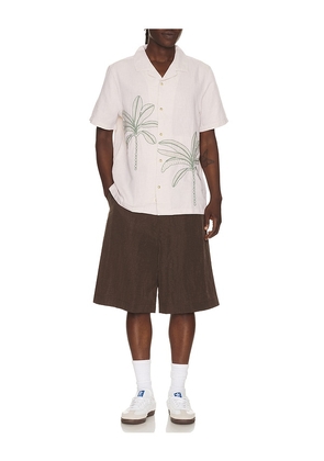 Marine Layer Embroidered Resort Shirt in Cream. Size L. Also in M, S.