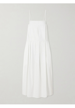 KHAITE - Adira Pleated Cotton-poplin Midi Dress - White - US0,US2,US4,US6,US8,US10,US12