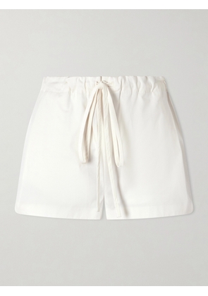 KHAITE - Robbie Cotton And Silk-blend Shorts - White - x small,small,medium,large,x large
