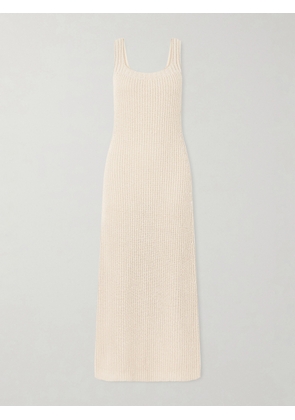 KHAITE - Lex Crocheted Silk And Cotton-blend Midi Dress - Neutrals - x small,small,medium,large