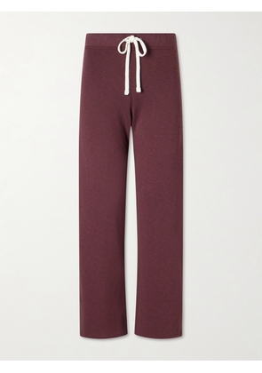 James Perse - Cropped Cotton-terry Wide-leg Track Pants - Burgundy - 0,1,2,3,4
