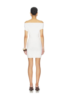 SEVEN WONDERS Kamryn Side Tie Knit Mini Dress in Cream. Size L. Also in S, XS, M, XL.