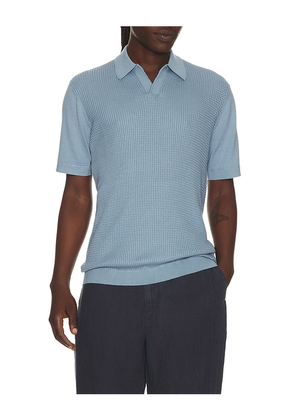 Rag & Bone Saxon Silk Blend Johnny Polo in Baby Blue. Size L. Also in S, M, XL/1X.