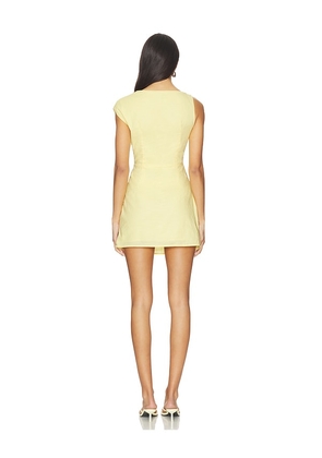 SNDYS Saskia Mini Dress in Lemon. Size L. Also in M, S, XL, XS, XXS.