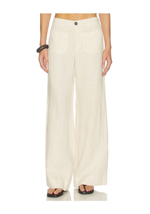Sanctuary The Linen Marine Wide Leg Pants in Cream. Size 24. Also in 25, 26, 27, 28, 29, 30.