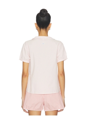 RAT BOI Puff Sleeve Button Down in Pink. Size L. Also in M, S, XL, XS.