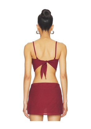 Understated Leather x REVOLVE Beaded Paisley Top in Burgundy. Size L. Also in S, XS, M, XL.