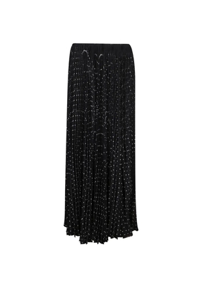Saint Laurent polka-dot silk pleated midi skirt - Black