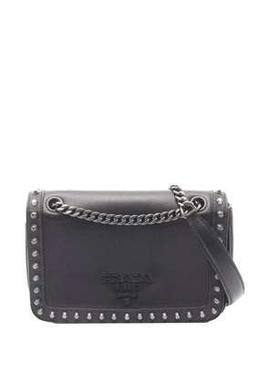 Prada Pre-Owned 2010-2026 Glace Calfskin Studded crossbody bag - Black