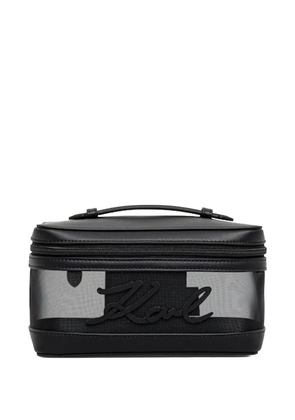 Karl Lagerfeld K/Signature mesh vanity case - Black