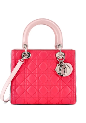 Christian Dior Pre-Owned Tricolor Lady Dior Bag Cannage Quilt Leather Medium satchel - Grey