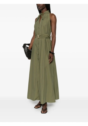 Isabelle Blanche belted tie-neck maxi dress - Green