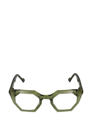 Yohji Yamamoto geometric-frame glasses - Green