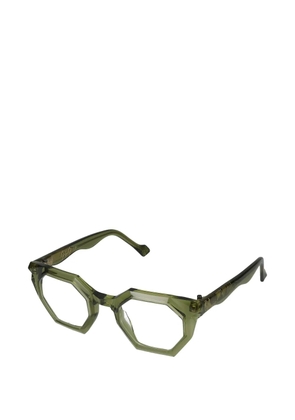 Yohji Yamamoto geometric-frame glasses - Green