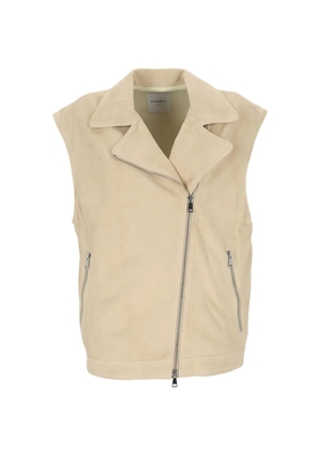 CASTELL sleeveless biker jacket - Neutrals