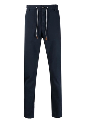 Eleventy tapered cotton-blend drawstring chinos - Blue
