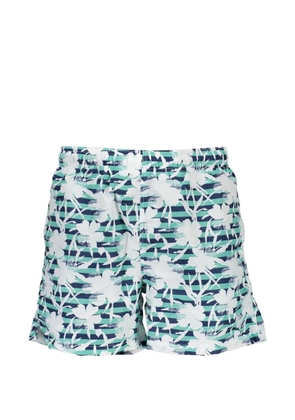 Gant floral-print striped swim shorts - Blue
