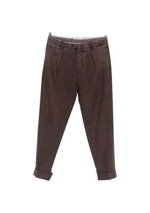 Berwich Chiaia pleated turn-up trousers - Brown