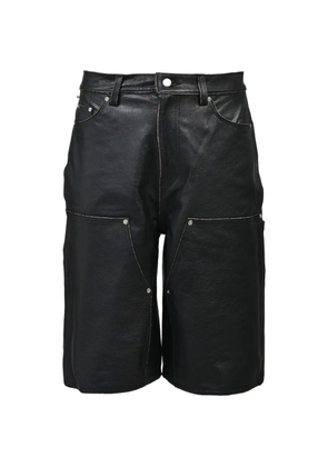 BREATH Grungle double-knee leather shorts - Black